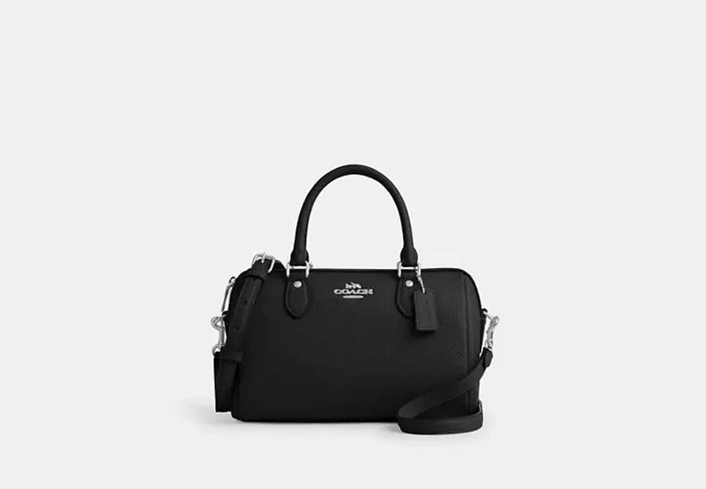 B6-003 NWT Coach Rowan Large Satchel Bag CES11 pebbled leather/Gold/Black
